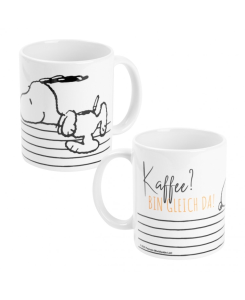 The Peanuts - Tasse ''Kaffe? Bin gleich da!'', 320 ml, Keramik